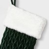 20" Quilted Christmas Stocking with Gold Thread Stitching - Wondershop™ - image 3 of 3