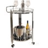 Round 2-Tier Serving Trolley 30" H – Chrome Frame – Tempered Glass Shelves By Old Modern Handicrafts - 2 of 4