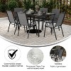 Flash Furniture Brazos 7 Piece Commercial Grade Patio Dining Set with Tempered Glass Patio Table and 6 Chairs with Flex Comfort Material Seats and Backs - 3 of 4