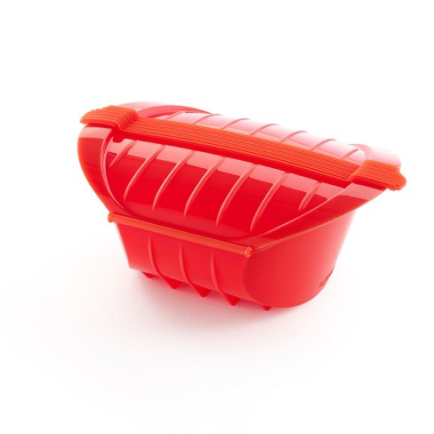 Lekue 1-2 Person Deep Steam Case With Tray, Red