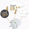 Big Dot of Happiness White and Gold 2026 Graduation Party Centerpiece Sticks, Congrats Grad Decor, Class of 2026 Grad Party Table Toppers - 15 Pieces - 3 of 4