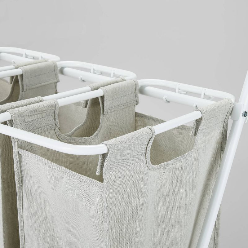 Rolling Triple Laundry Sorter with Hangbar - Brightroom&#8482;, 5 of 10