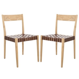 Eluned Leather Dining Chair (Set of 2) - DCH1201 - Safavieh - 1 of 4