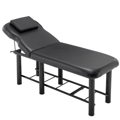 Dolonm 31.5" Wide - Quality Leather Beauty Spa Furniture Massage Table Bed Iron on Round Legs Facial Bed Beauty Bed
