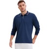 INSPIRE CHIC Men's Classic Regular Fit Solid Color Long Sleeves Business Golf Polo Shirt - 4 of 4