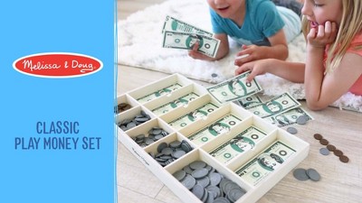 Melissa & Doug Play Money Set - Educational Toy With Paper Bills And  Plastic Coins (50 Of Each Denomination) And Wooden Cash Drawer For Storage  : Target