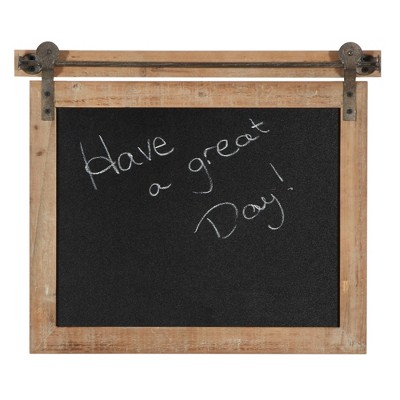 Rustic Brown Wood and Iron 21" Wall Chalkboard Decor