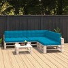 vidaXL 7-Piece Blue Pallet Sofa Cushions Set – Polyester Fabric, Outdoor/Indoor Cushions with Thick Padding and Durable Stitching - 2 of 4