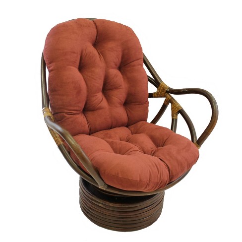 Rattan swivel deals rocker cushion