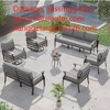 ALAULM Aluminum Patio Furniture Set Modern Metal Outdoor Conversation Sets w/45in Propane Fire Pit Table, Swivel Rocking Chairs w/5.1 Inch Cushion - 4 of 4