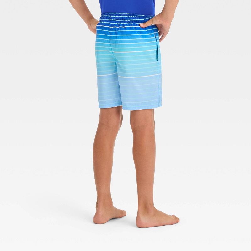 Boys&#39; Ombre Striped Design Swim Shorts - Cat &#38; Jack&#8482; Blue, 4 of 5