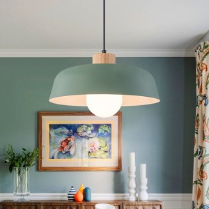 LLHZSY 1-Light Dome Macaron Green Pendant Chandelier-14 1/2" W - 1 of 4