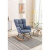PAGED Teddy Accent Chair with Wooden Rocking Legs,Arm Chair with Wooden Frame,Modern Glider Rocker Accent Chair for Living Room - 2 of 4