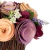 Northlight Wooden Floral Artificial Spring Bouquet - 9.5" - Wine Red and Purple - 4 of 4