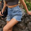 Womens Denim Shorts Summer Distressed High Waist Casual Denim Shorts - 4 of 4