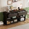 58" Entryway Console Table with 2 Drawers, 3 Tier Narrow Long Sofa Table, Behind Couch Console Table for Living Room Foyer and Hallway - 2 of 4