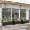 Wooakway 72"H Two-tone Patio Planter Box with Trellis Metal Raised Garden Bed Black Decorative Privacy Screen with Wheels - 3 of 4