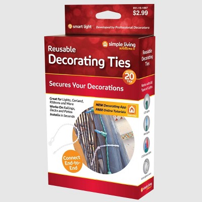 Simple Living Solutions 20ct Reusable Decorating Ties