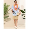 Lars Amadeus Men's Stripe Short Sleeved Color Block Button Down Beach Shirt 2 Packs - 3 of 4