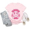 Simply Sage Market Teacher Life Leopard Smiley Face Short Sleeve Tee - S - Pink - 3 of 4