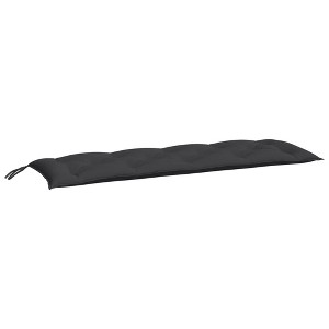 vidaXL Oxford Fabric Garden Bench Cushion - Outdoor-Ready, Durable Polyester, Comfortable Hollow Fiber Filling, Easy Tie-On, Black - 1 of 4