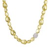 Adornia 14k Gold Plated Pebbled Gold Necklace with Crystal Centerpiece - 4 of 4