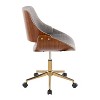 LumiSource Fabrizzi Office Chair Gold/Walnut Wood/Gray Fabric - 2 of 4