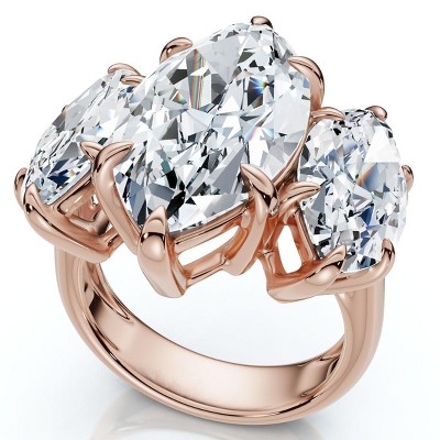 Pompeii3 Certified 10Ct Marquise Diamond Engagement Ring 3-Stone 14k Gold or Pt Lab Created