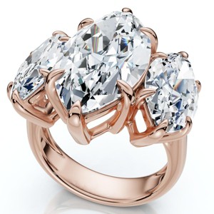 Pompeii3 Certified 10Ct Marquise Diamond Engagement Ring 3-Stone 14k Gold or Pt Lab Created - 1 of 4
