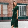Women's Festive Ribbed Velvet Belted Midi Fall Dress -Cupshe - 4 of 4