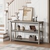 Homhougo Farmhouse Entryway Table,47 Inch Narrow Long Console Table with Storage Gray - 3 of 4
