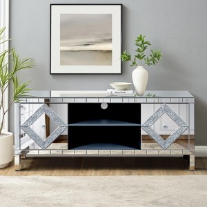Silver Mirrored TV Stand - 1 of 4