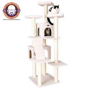Armarkat B7701 Classic Real Wood Cat Tree In Ivory, Jackson Galaxy Approved, Multi Levels With Ramp, Three Perches, Two Condos - 1 of 4