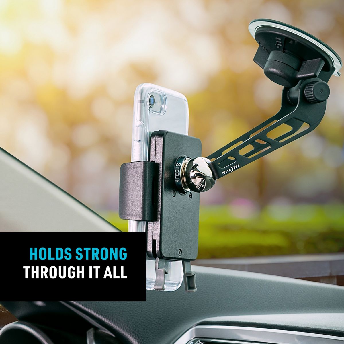 Nite Ize Steelie Squeeze Windshield Kit - Magnetic, Sturdy Phone Holder with Universal Design - Compatible with Apple MagSafe iPhones and Accessories - thumbnail 5