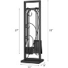 attop 5 Piece Black Steel Fireplace Tool Set - 2 of 4