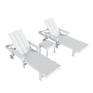 WestinTrends Ashore Modern Poly Reclining Chaise Lounge Set with Side Table - 1 of 4