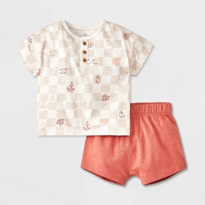 Baby Boys' Short Sleeve Top & Bottom Set - Cat & Jack™ - 1 of 4