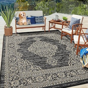 Indoor Outdoor Rug Vintage Medallion Area Rug for Patio Backyard Balcony - 1 of 4