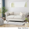 61.75'' Velvet Chesterfield Loveseat Sofa with Deep Button Tufted Diamond Stitch, Rolled Arms and Nailhead Accents - 3 of 4