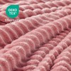 Aoibox Fleece Throw Blanket for Couch - 3D Ribbed Jacquard Soft and Warm Decorative Fuzzy Blanket - Cozy, Fluffy, Plush Lightweight Pink Throw for Bed - 3 of 4