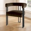 Set Of Two Accent Chairs,Barrel Armchair,Minimalist Velvet Fabric With Black Leg Accent Chair,Curved Back Living Room Chairs-Cuddlewood - 2 of 4