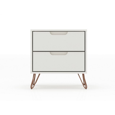 2.0 Rockefeller Nightstand Off White - Manhattan Comfort: Modern ...