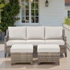 Belord 3-Piece Outdoor Sofa Set, Wicker Patio Furniture with Cushions and Multifunctional Ottoman, All-Weather Conversation Set for Balcony Porch - 4 of 4
