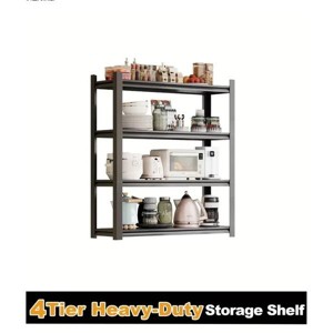 Racxily Heavy duty 1600 pound load-bearing 4-layer adjustable metal storage rack - rust proof powder coated steel storage rack - 1 of 4