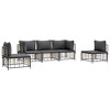 vidaXL - Patio Furniture Set 5 Piece - Poly Rattan Modular Garden Lounge with Cushions - Anthracite/Dark Gray - 3 of 4