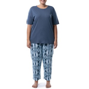 Wrangler Women's and Women's Plus Short Sleeve Pajama Set - 1 of 4