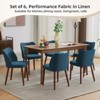 Set of 2 Modern Dining Chairs, Linen Upholstered, Wood Legs - 4 of 4