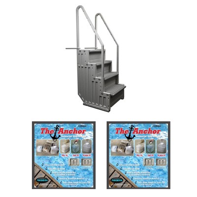 NEW CONFER STEP-1 Above Ground Pool Ladder Step System Entry with 2 Sand Weights