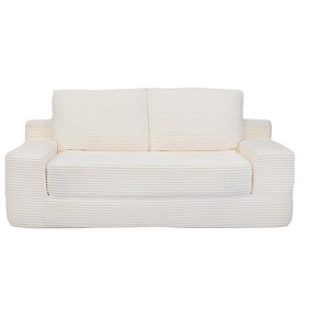 TIRAMISUBEST 72 inch Loveseat Sofa Corduroy Deep Seat Bean Bag Couch 600 lb Capacity Reversible Cushions 2 Pillows No Tool Setup Living Room - 1 of 4