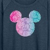 Women's - Disney - Paisley Mickey Lightweight French Terry Wide Neck Long Sleeve Shirt - 2 of 4
